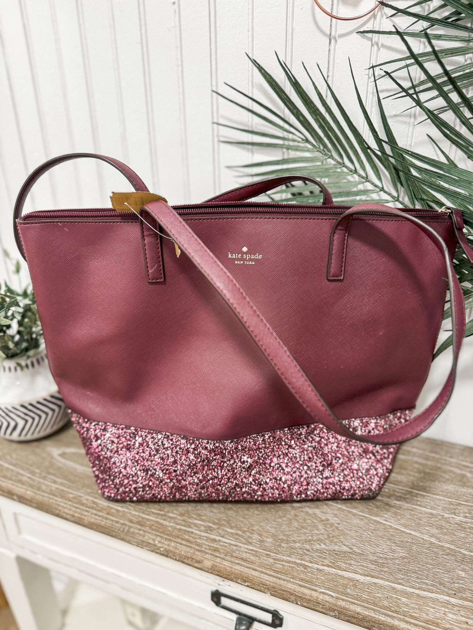 Kate spade pink sparkle bag sale